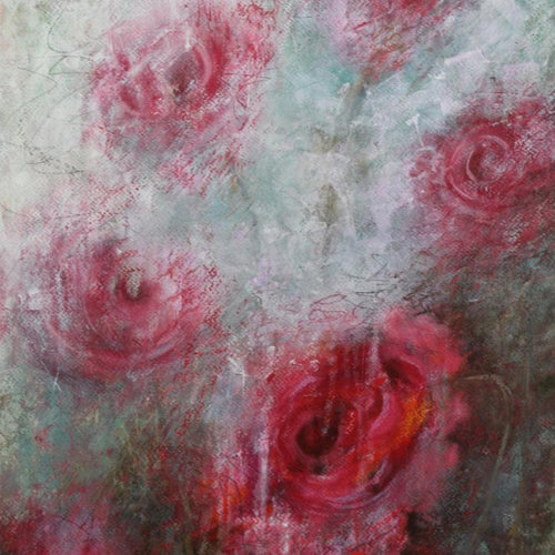 A Nod to Spring by Sharon Grimes, Mixed Media on Paper Mounted to Board