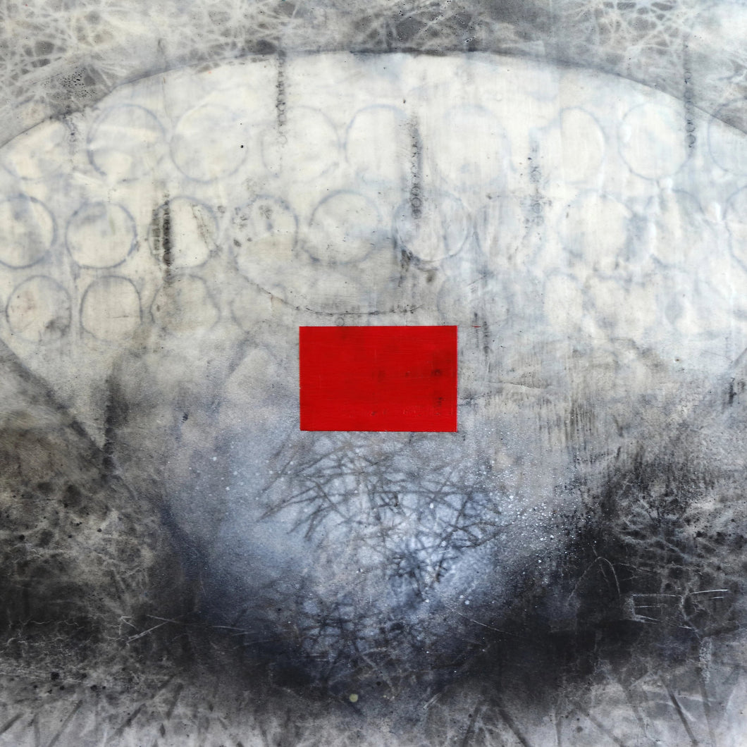 Webbings & The Red Rectangle by Mira White, Encaustic & Mixed Media, Panel