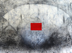Webbings & The Red Rectangle by Mira White, Encaustic & Mixed Media, Panel