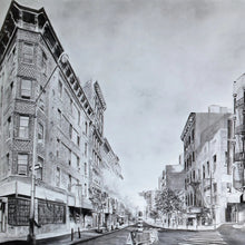 NY Rambling: Large Panel A by Miriam Innes, Charcoal on Fabriano