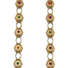 Urchins Necklace by Lisa Lesunja, Silver 925, Gold Plated Polish with 12 Pink and Green Brilliant Cut Tourmalines 4.52ct. (7568)
