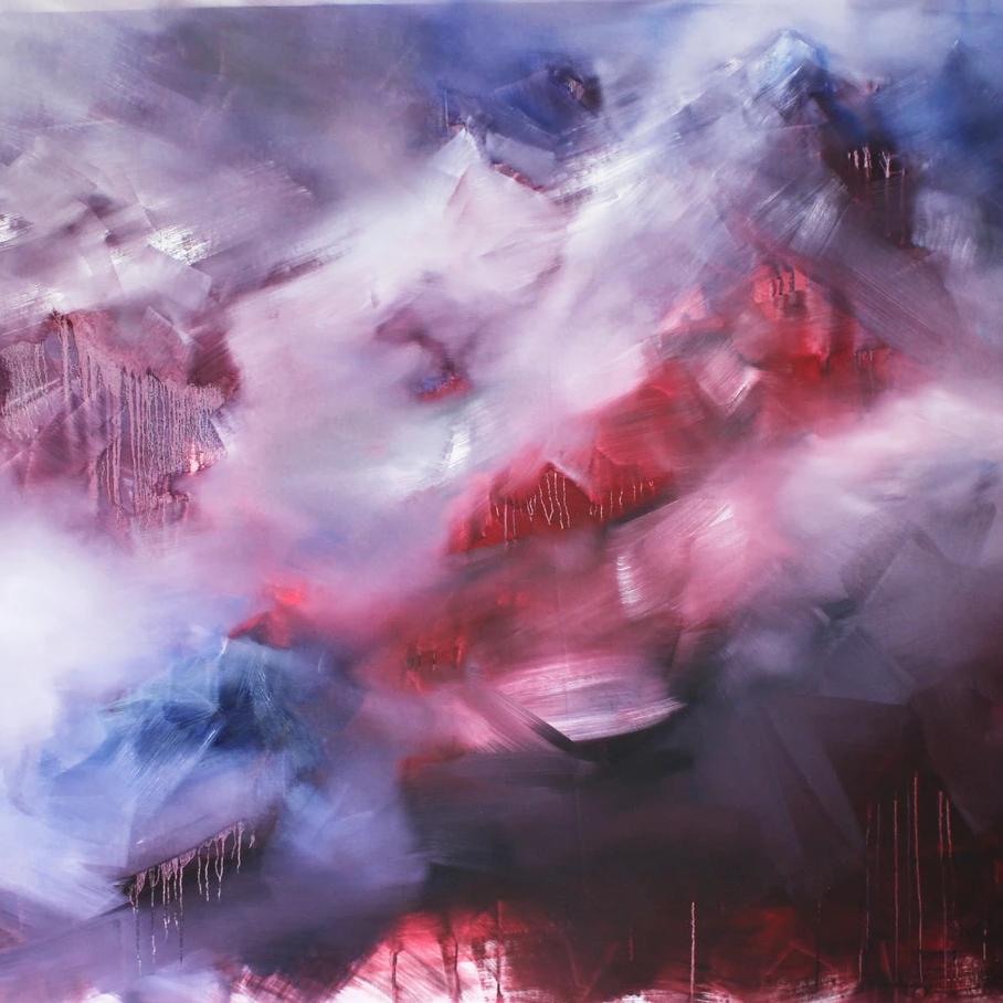 ...From the Emergence and Transience of the Peaks by Hans Peter Perner, Oil on Canvas
