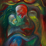 Portrait by Monica Pennetti, Oil and Acrylic on Canvas