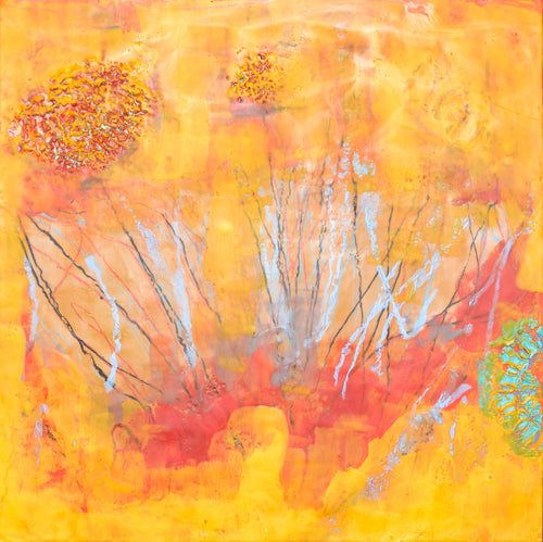 Sunburst by Rita Klachkin, Encaustic and Mixed Media