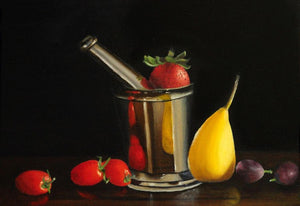 Still Life With Pears and Strawberries by Sarasvathy TK