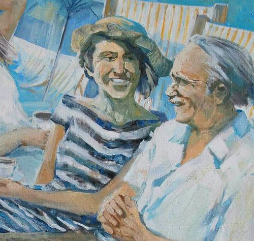 “Cafe on The Shore” By Margarita Baranova, Oil on Canvas