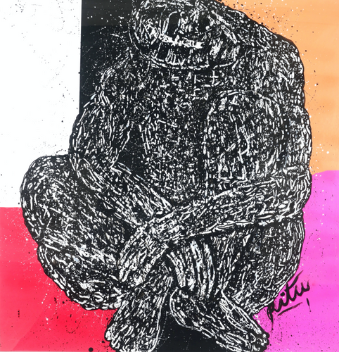 “The thinking man” By Ritu Dhillon, Mixed Media on Art Paper