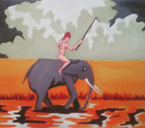 “The Mahaut” By Elka Erez, Mixed Media on Canvas