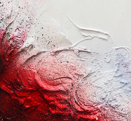 “Warm Sun On Your Hand” By Masa Hayami, Mixed Media on Canvas