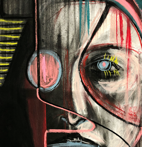 “Untitled 3“ by Nathan Hemi, Pastel & Charcoal on Paper