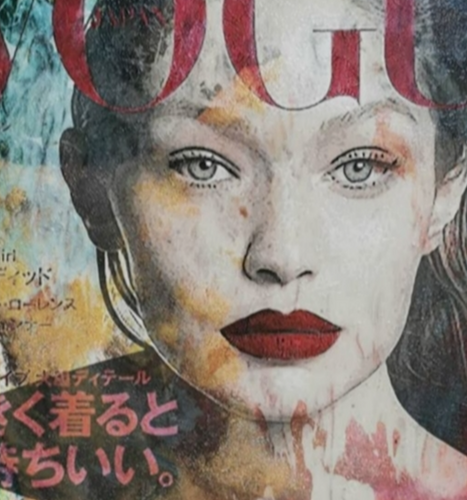 “Gigi in Japan” By Maaike Wycisk, Mixed Media on Canvas