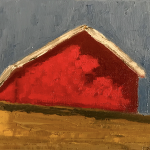 Red Studio by Isaac Garcia, Oil on Canvas Paper