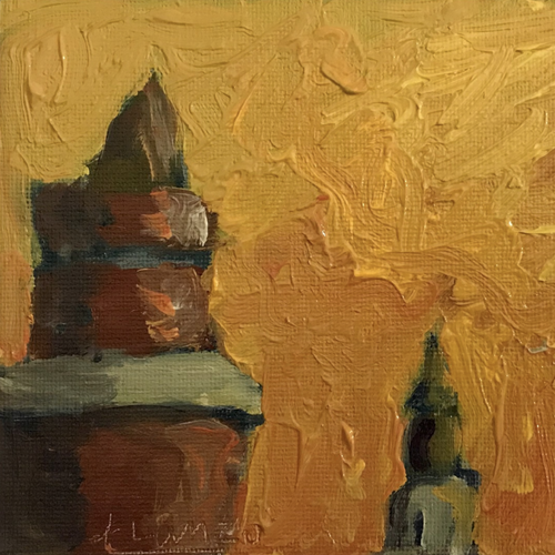 Armory on Kingsbridge RD, Bronx, NY by Isaac Garcia, Oil on Canvas Paper