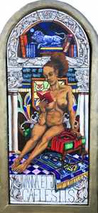 Vanna and the Celestial Jukebox (fates #1) by Adam Townsend, Oil on canvas-wrapped panel