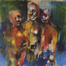 Human Beings by Chris Vasileiadis, Mixed Media on Canvas