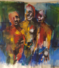 Human Beings by Chris Vasileiadis, Mixed Media on Canvas