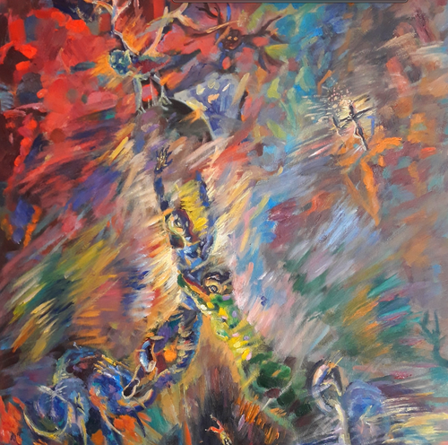 The Road to Hell by Vigen Sayadyan, Oil on Canvas