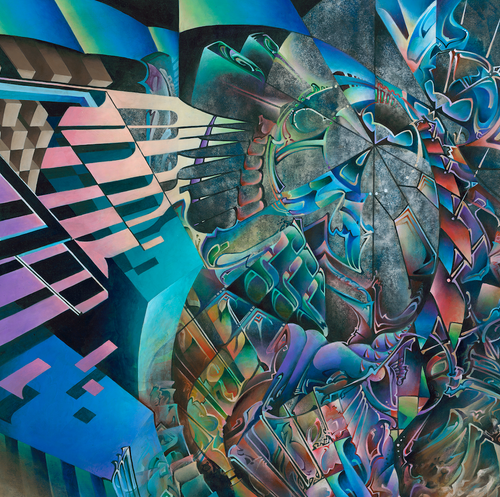 Frosted Fuck-Spokes by Derek Carpenter, Acrylic on Canvas