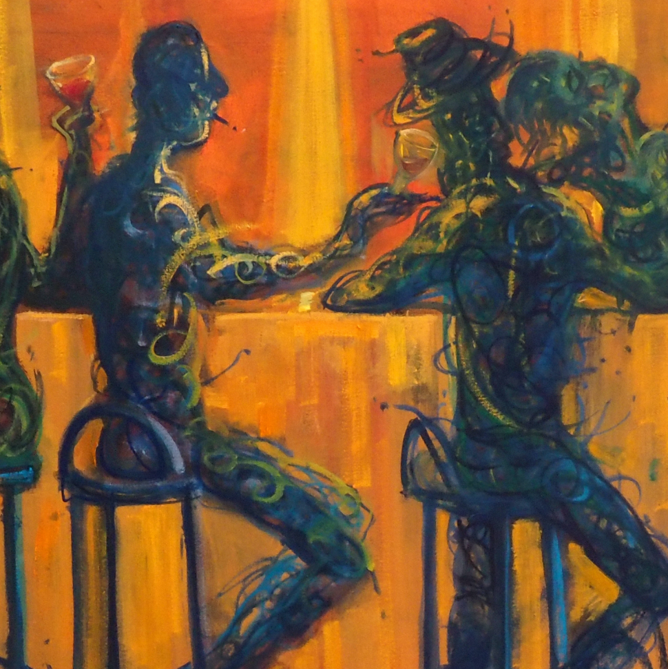 Orange Bar by Andres Merida, Mixed Media on Canvas