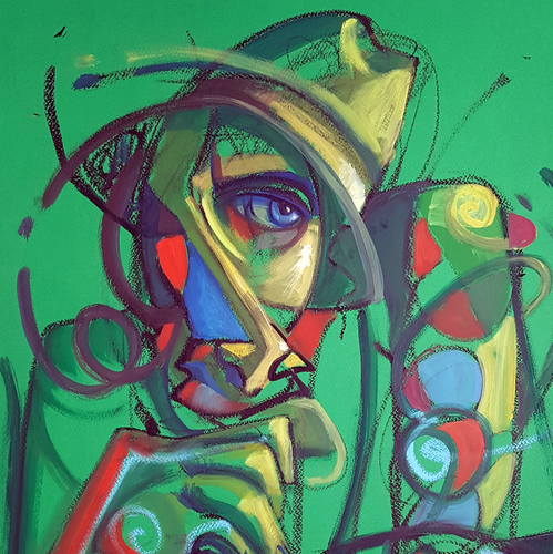 Uncertainty by Andres Merida, Mixed Media on Cardboard Paper