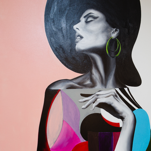 Woman in Green Earrings by Chance Watt, Acrylic on Canvas