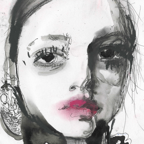 Lady With Church Collar by Rebecca Russo, Drawing on Paper