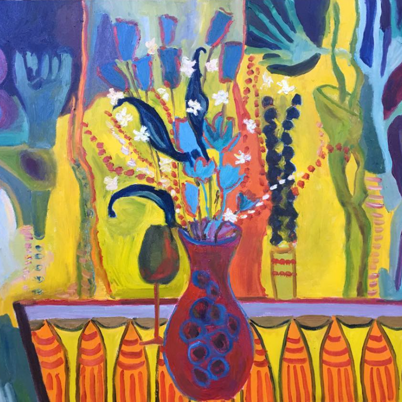 Red Vase by Nanok, Oil on Canvas