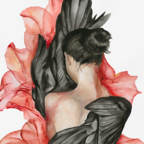 Bleeding and Blooming by Amina Lei, Watercolor on 140lb Paper