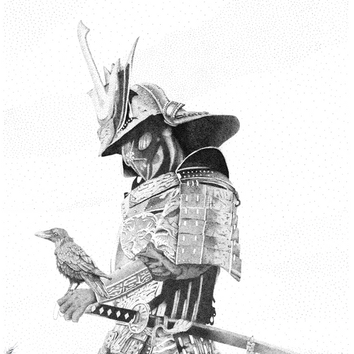 The Wanderer by Matt Battersby, Stippling on Paper