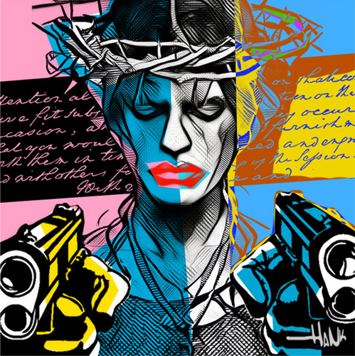 Holy Revenge by Hank Voltolina, Mixed Techniques on Canvas