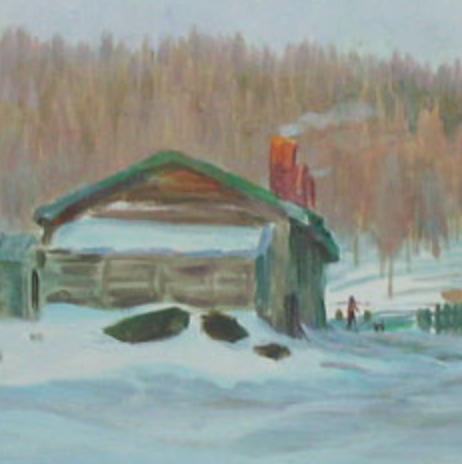 March Snow in Xing-an Forest Farm by Jiqun Chen, Oil on Canvas