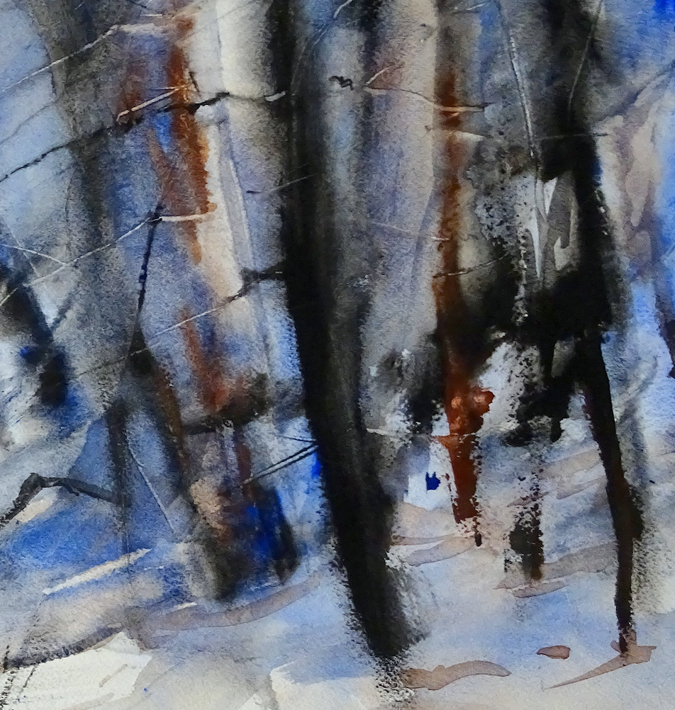 “Blue Forest” By Luis Camara, Watercolor on Hot Pressed Paper