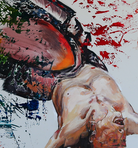 “Birth of Agony” By Eugen Bregu, Acrylic on Canvas