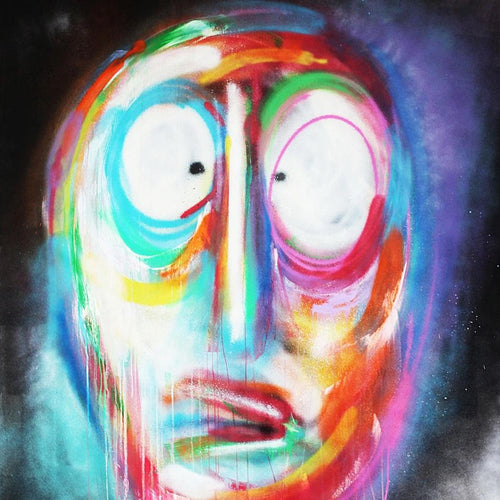 Shit Gets Emotional by Hugo Baudouin, Acrylic and Spraypaint on Canvas