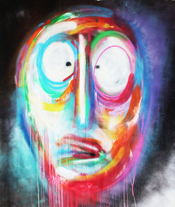 Shit Gets Emotional by Hugo Baudouin, Acrylic and Spraypaint on Canvas