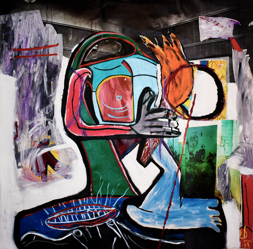 Torchbearer by DL, Mixed Media on Canvas