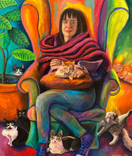 "The Cat lady" by Angeliki Boletsi, Oil on Canvas