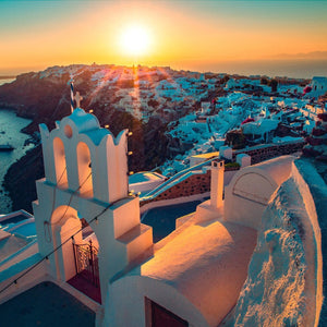 The Sun of Santorini by Docle Le, Aluminum Photo Metallic Print