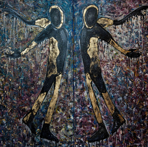Two by Denezhkina Ekaterina, Mixed Media on Canvas