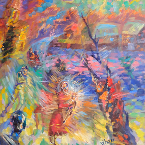 The Second Coming of Christ by Vigen Sayadyan, Oil on Canvas
