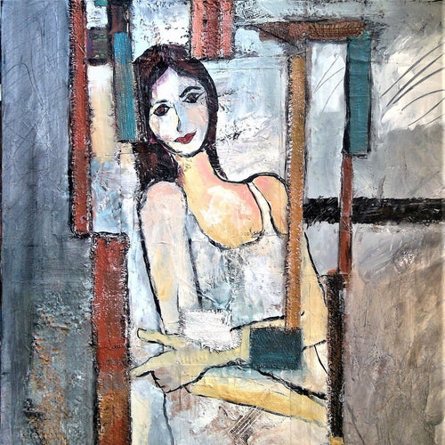 Between Columns by Lorrie Lewis, Mixed Media