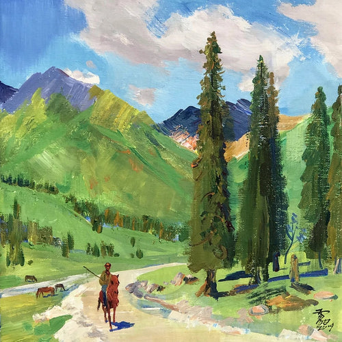 Xianjiang Tiashan Mountain by Wang Lei, Acrylic on Canvas
