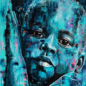 Boy in Blue by Zeca Vilela, Acrylic on Canvas