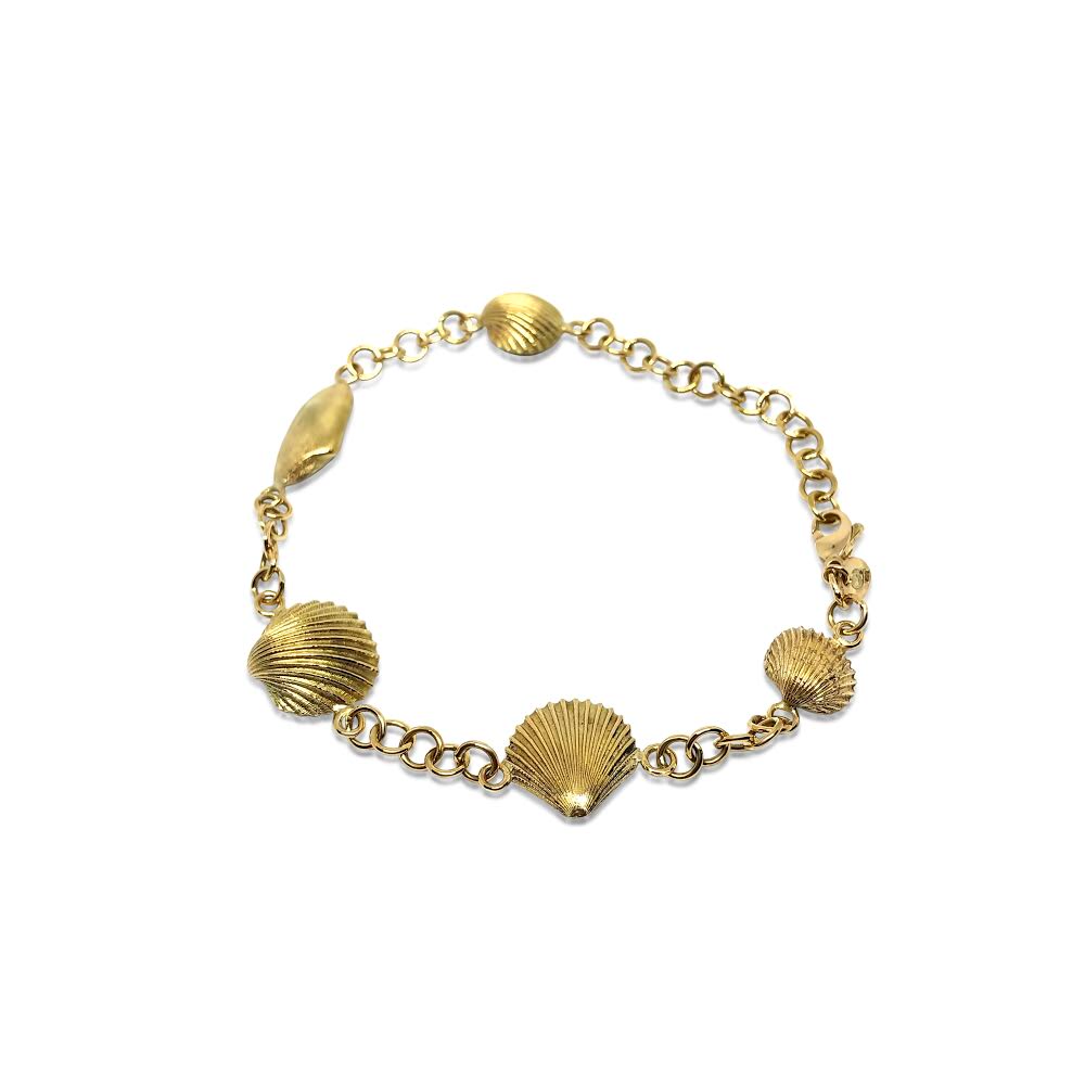 Seashell Bracelet by Lisa Lesunja, Yellow Gold 750 18K Polish (7561)
