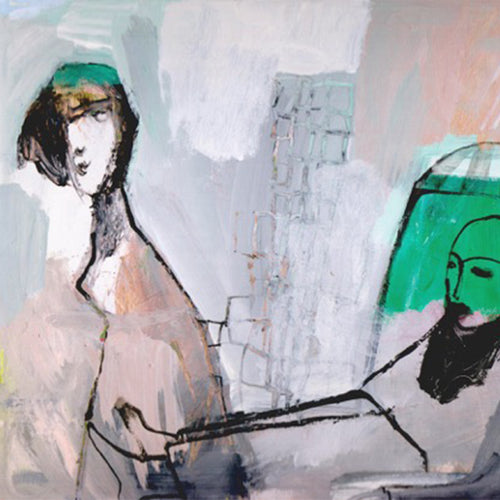 In Città by Daniela Theiler, Mixed Media on Cardboard