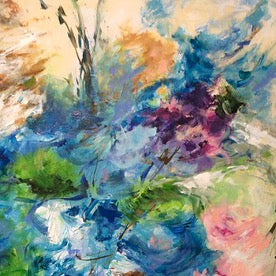 "Anniversary Flowers" by Karen H. Salup, Mixed Media on Canvas