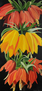 Flower Triptych by Dagmar Gögdün, Oil on Canvas
