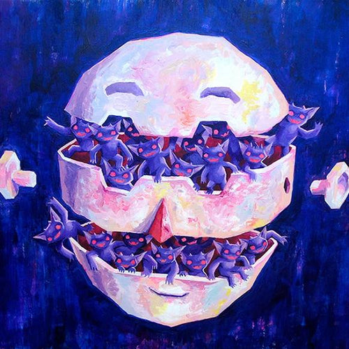Face by Andrés Moncayo, Acrylic on Wood