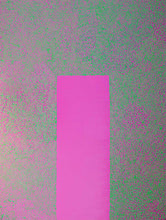 Fluorescent Green Squiggle on Magenta by William Lindsay, Mixed Media on Canvas