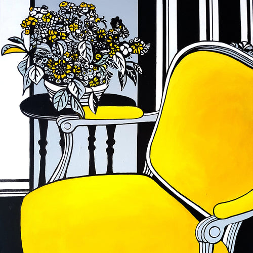 The Yellow Chair by Brigitte Thonhauser-Merk, Acrylic on Canvas